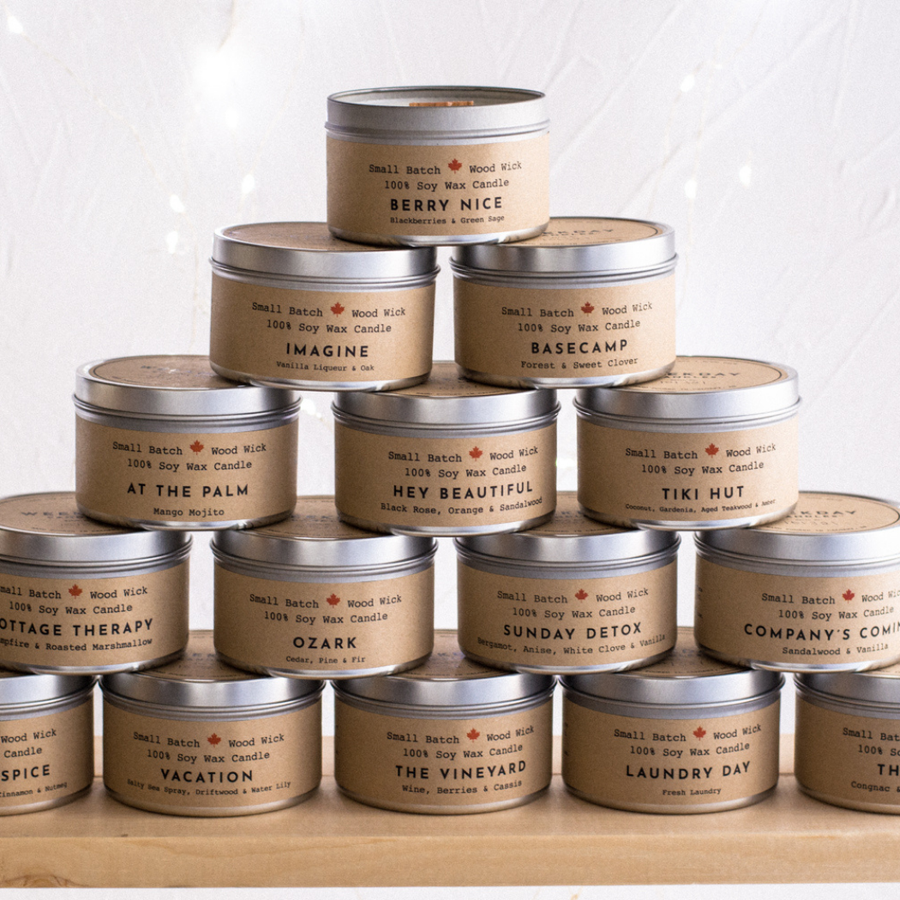 Weekday Candles - Wood Wick | Cabin Candle Tin | Vacation | 8oz