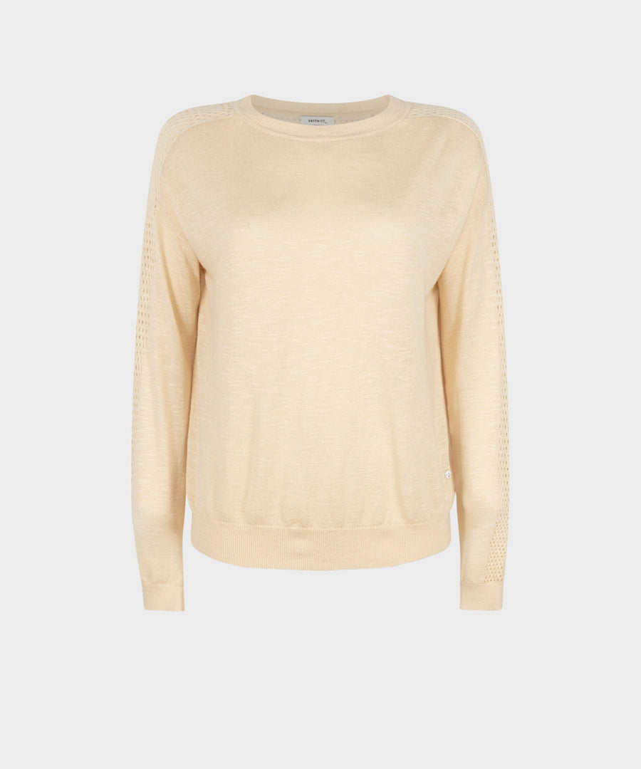 Long sleeved pullover with detail -Wood Ash