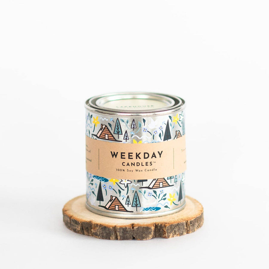 Weekday Candles - Paint Tin Candle | Home Decor | Lakehouse | Pine | Flowers