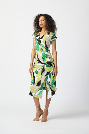 Tropical Print Silky Knit Dress