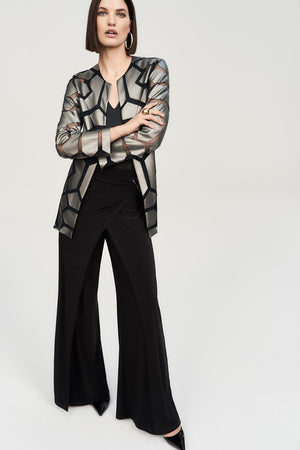 Joseph Ribkoff - Laser-Cut Leatherette on Mesh Jacket