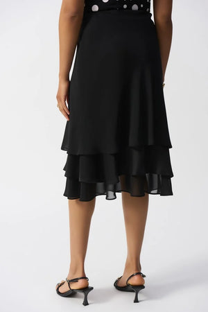 Joseph Ribkoff - Chiffon And Satin A-Line Skirt