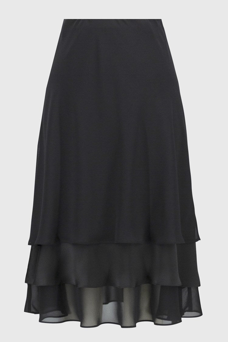 Joseph Ribkoff - Chiffon And Satin A-Line Skirt