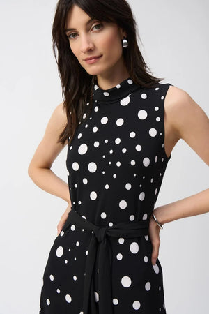 Joseph Ribkoff - Silky Knit Dot Print Fit And Flare Dress