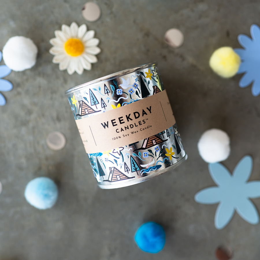 Weekday Candles - Paint Tin Candle | Home Decor | Lakehouse | Pine | Flowers