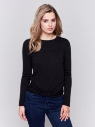 Crew Neck Front Twist Top