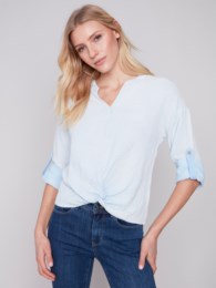 Twisted Bubble Cotton Top