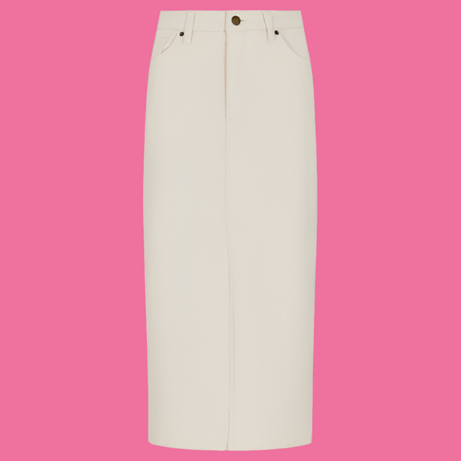 Cream Denim Midi