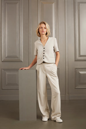 Yaya- Jersey Trousers - Light Grey