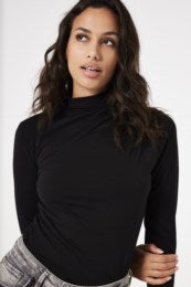 Black Cozy Long Sleeve Top