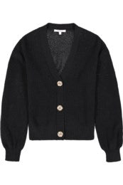 Cotton Black Button Up Cardi