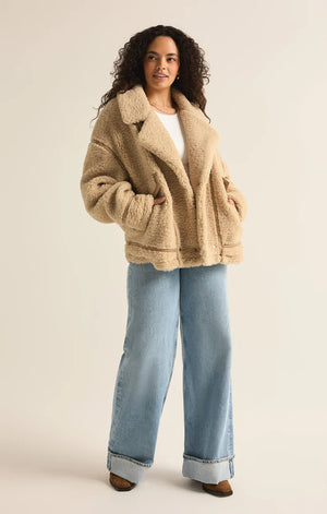 The Ari Sherpa Coat - Fossil or Chocolate