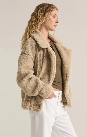 The Ari Sherpa Coat - Fossil or Chocolate