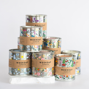 Weekday Candles - Paint Tin Candle | Home Decor | Lakehouse | Pine | Flowers