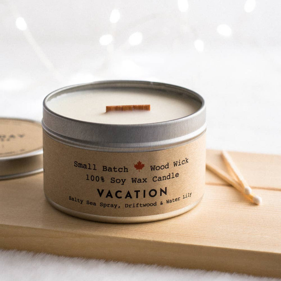 Weekday Candles - Wood Wick | Cabin Candle Tin | Vacation | 8oz