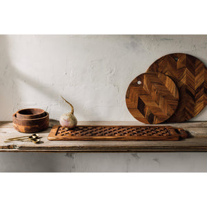 Chevron Acacia Wood Serving Board 12 inch