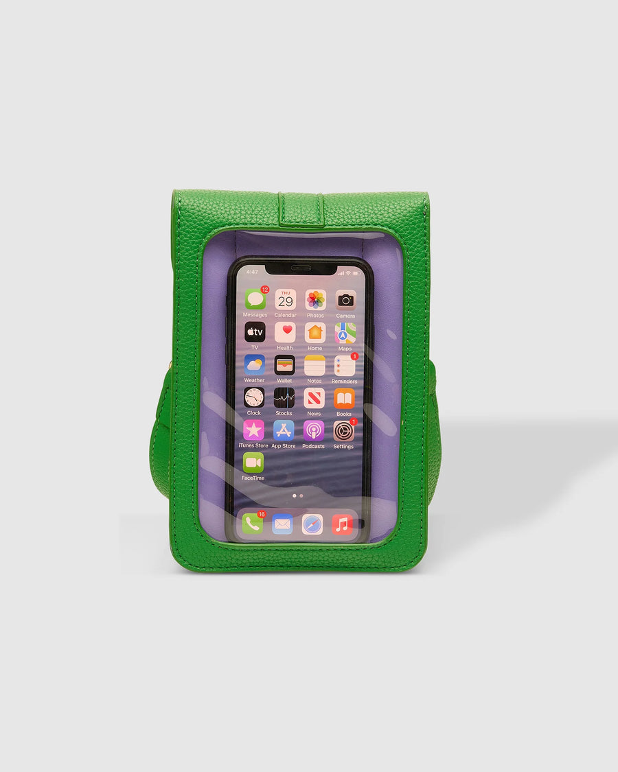 The Fontaine Phone Bag    Apple Green or Latte