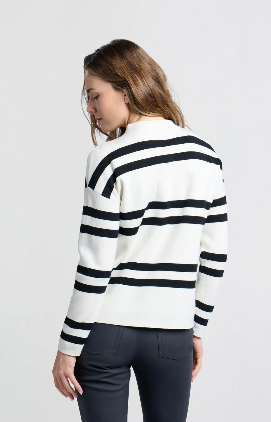 Yaya Striped High Neck