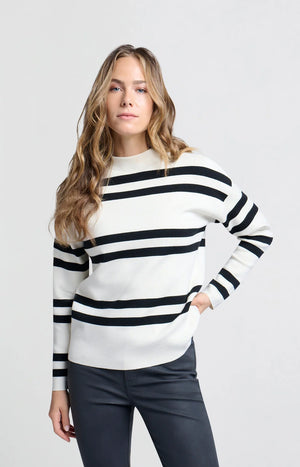 Yaya Striped High Neck