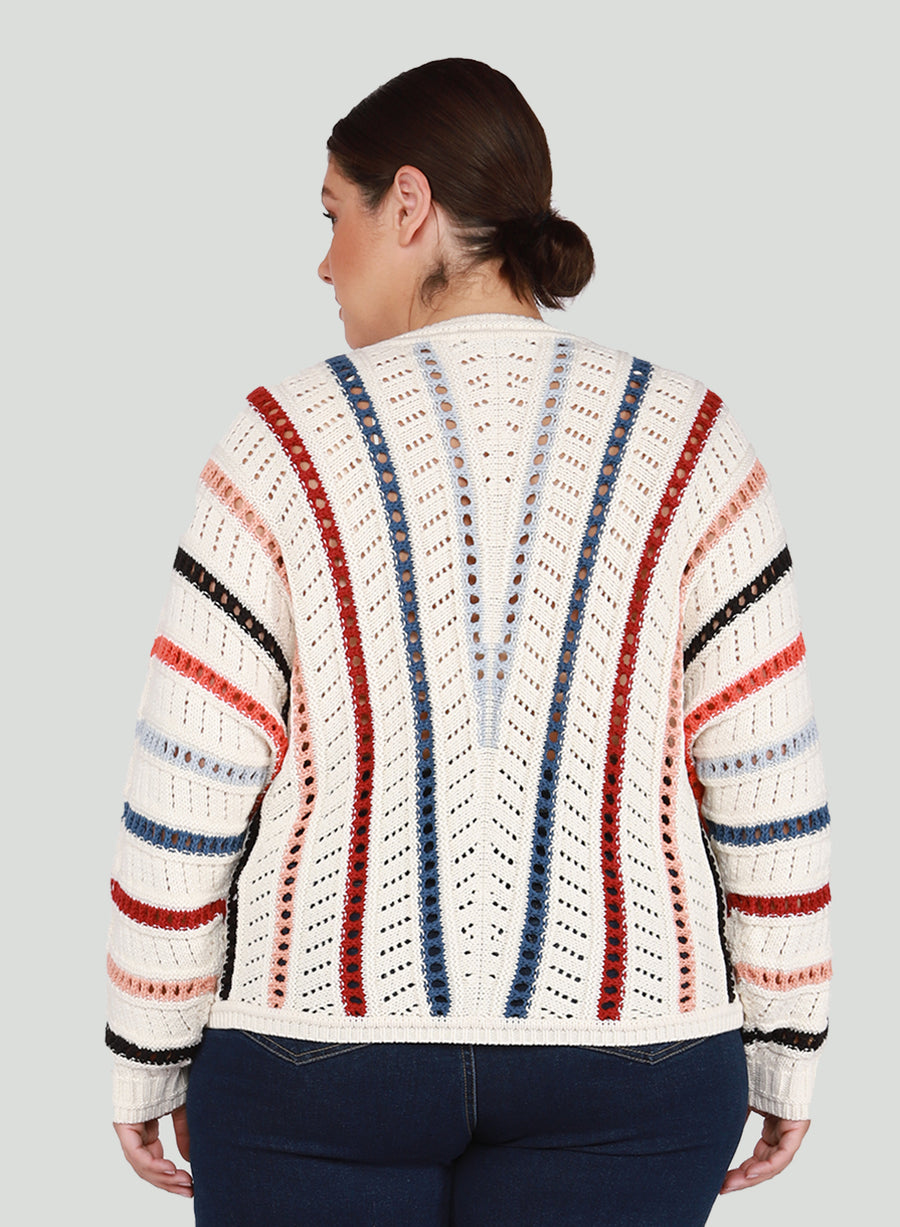 Chevon Stripes Sweater - Size Inclusive