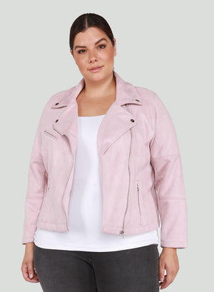 Petal Pink Moto Jacket - Size Inclusive