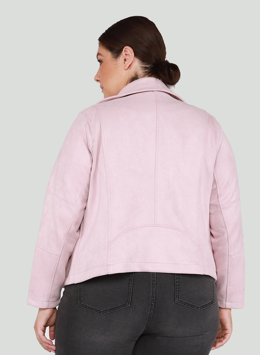 Petal Pink Moto Jacket - Size Inclusive