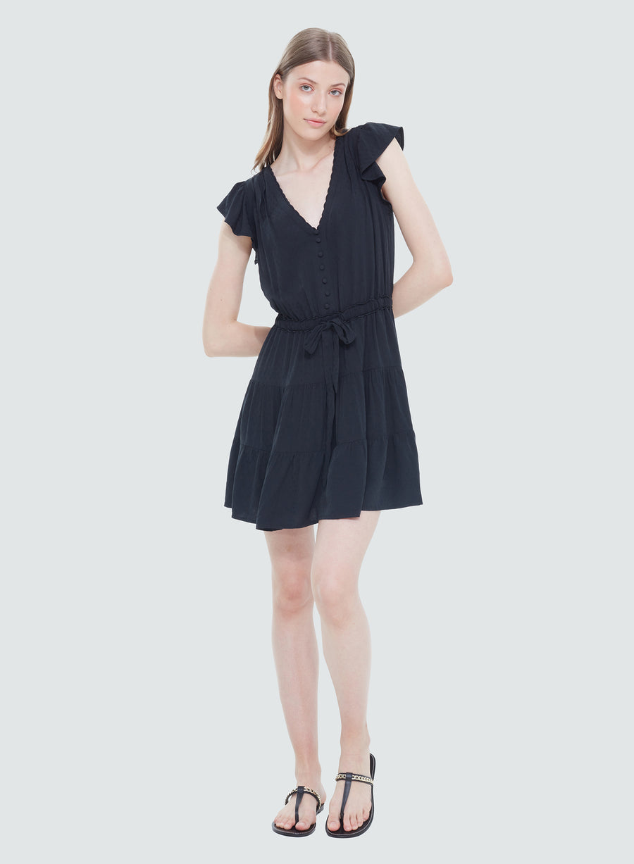 Jessie Ruffle Jacquard Mini Dress - Size Inclusive