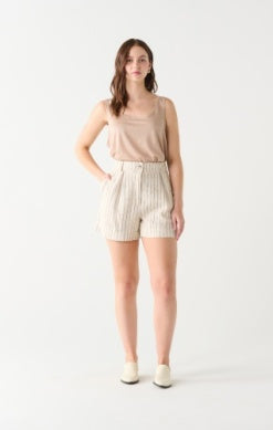 HIGH WAIST LINEN TROUSER SHORT