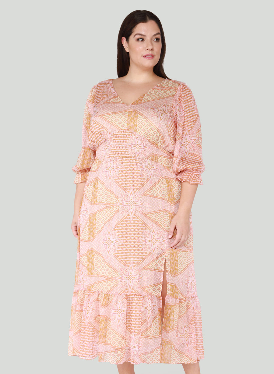 Peaches Bandana Patch Dress - Size Inclusive