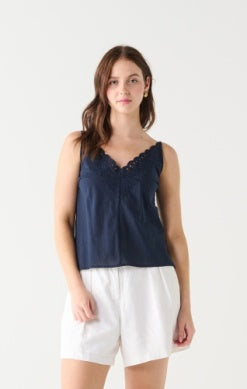 Navy Eyelet Tank