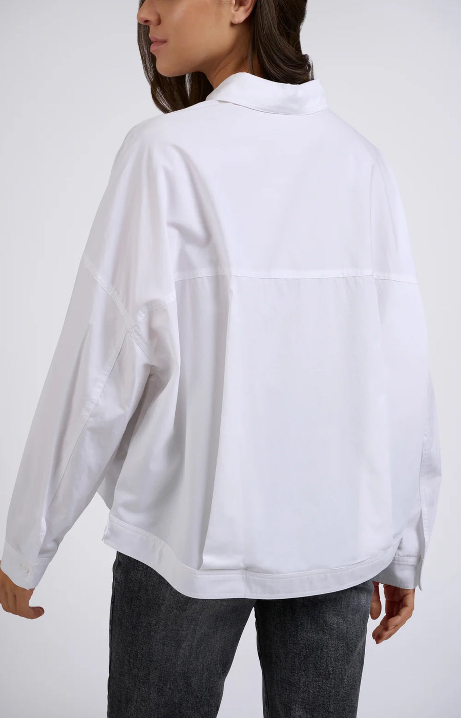 Cropped Batwing Blouse With Pockets