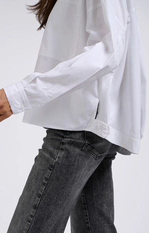 Cropped Batwing Blouse With Pockets