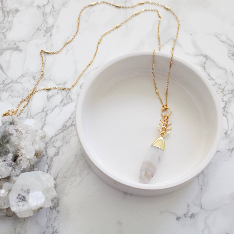 TISH jewelry - August // Agate Pendant Necklace