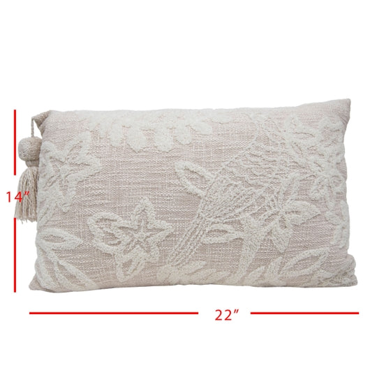 14x22 Hand Woven Floral Bird Pillow