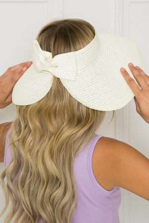Foldable Wide Brim Bow Visor Hat – Boutique Playa Vida