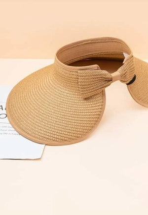 Foldable Wide Brim Bow Visor Hat