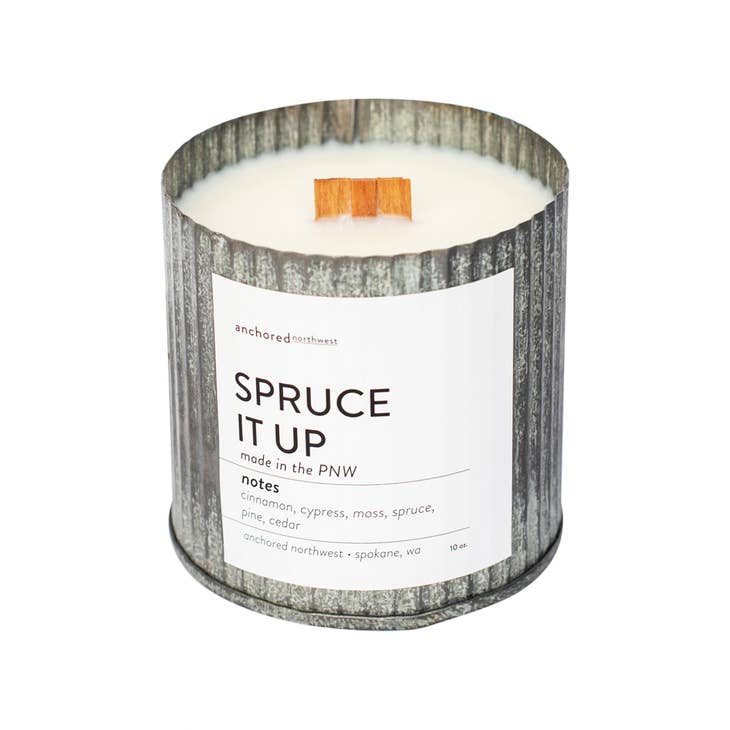 Spruce It up Wood Wick Rustic Farmhouse Soy Candle