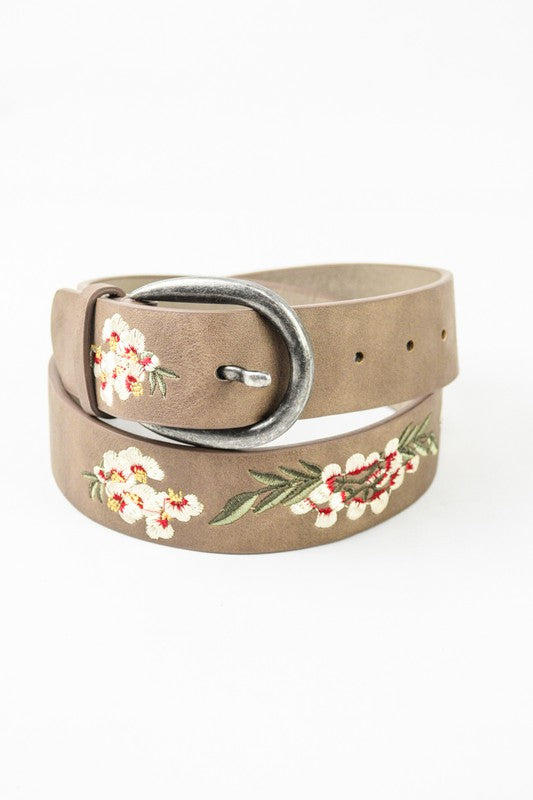Hibiscus Embroidered Bohemian Belt