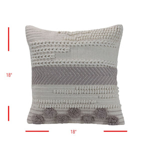 18X18 Hand Woven Aleks Pillow Gray