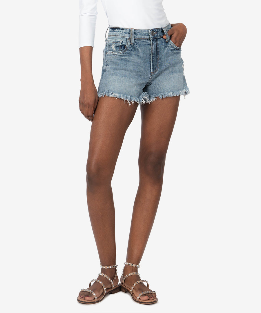 Jane High Rise Shorts With Fray Proactive Wash