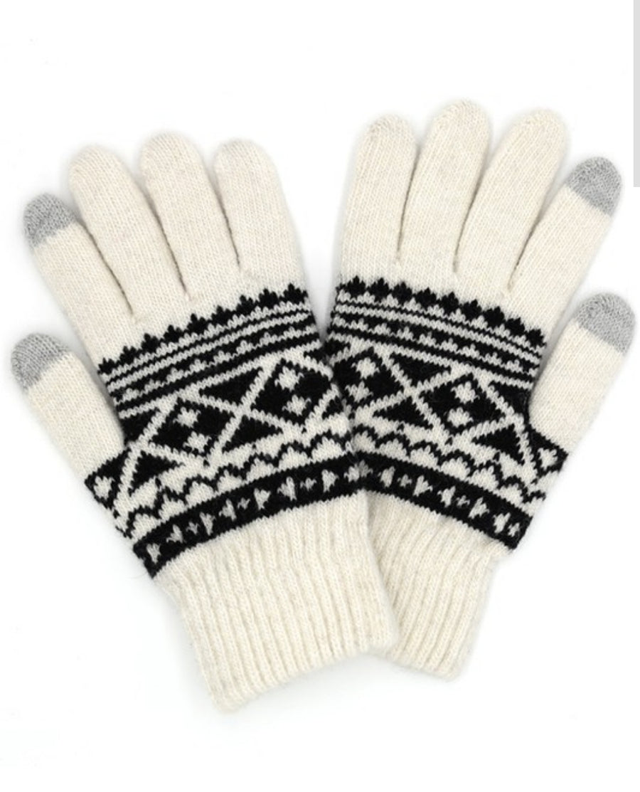Knit Aztec Pattern Glove