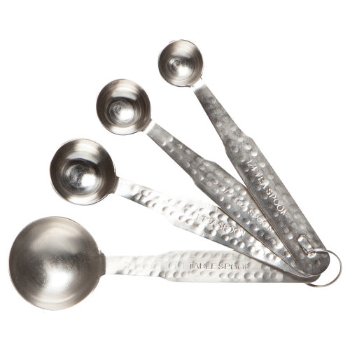 Set/4 Measure Spoons Hammr Silver